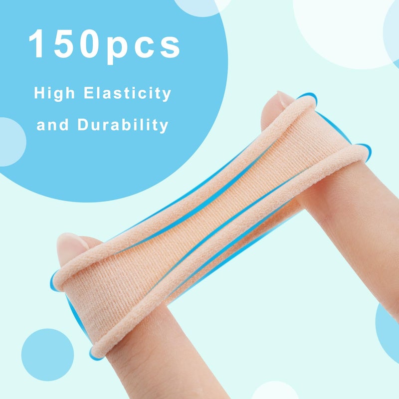 IKOCO 150PCS Blonde Seamless Hair Ties, Hair Ties No Damage, Cotton Seamless Ponytail Holders - Image 2